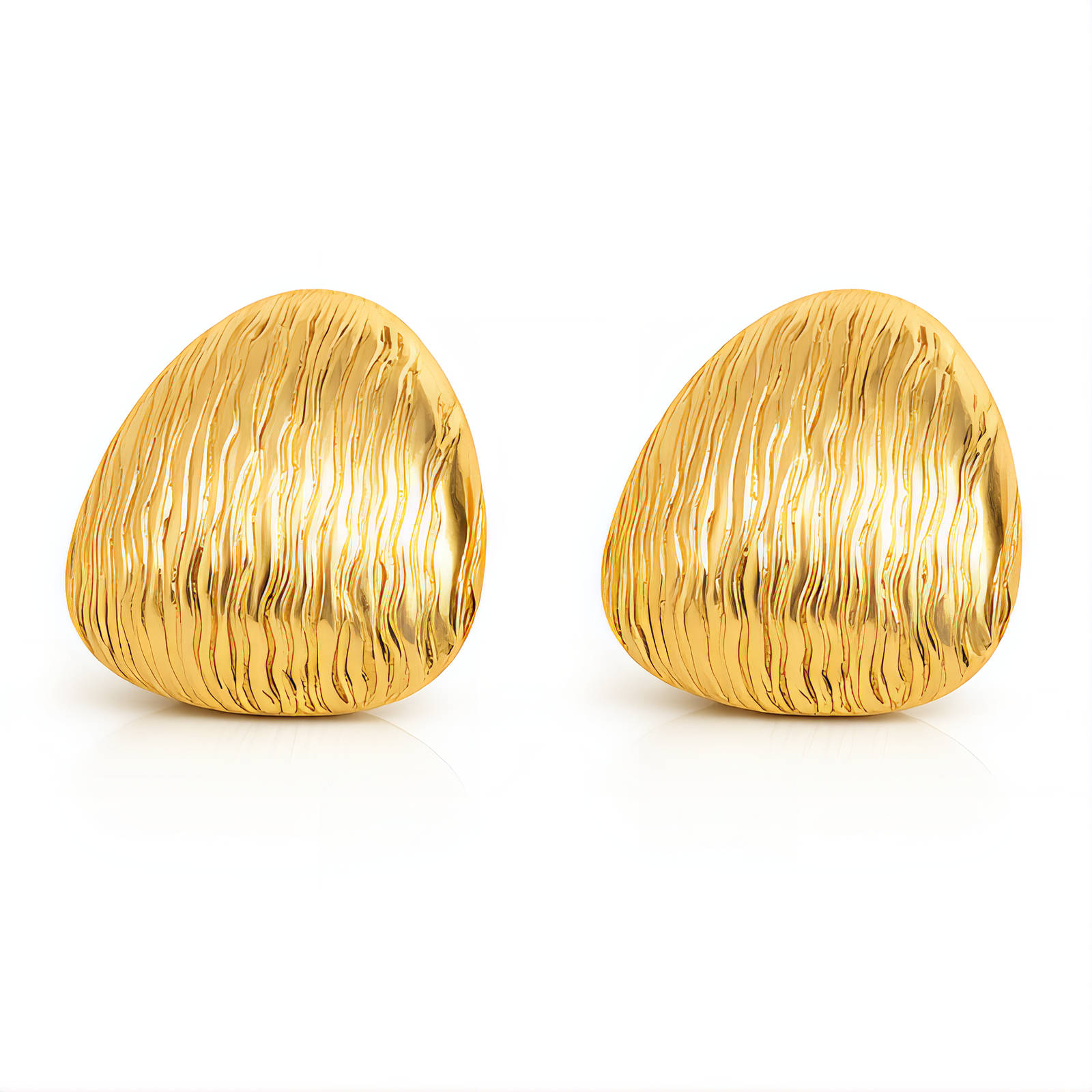 Earrings, 18K Gold Plated Steel