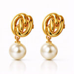 Earrings, 18K Gold Plated Steel