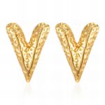 "Hearts" Earrings, 18K Gold Plated Steel