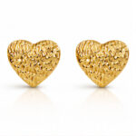 "Hearts" Earrings, 18K Gold Plated Steel
