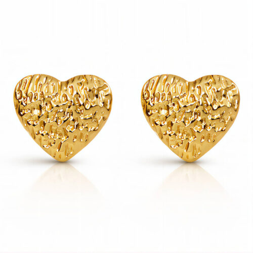 "Hearts" Earrings, 18K Gold Plated Steel