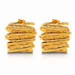 Earrings, 18K Gold Plated Steel