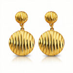 Earrings, 18K Gold Plated Steel