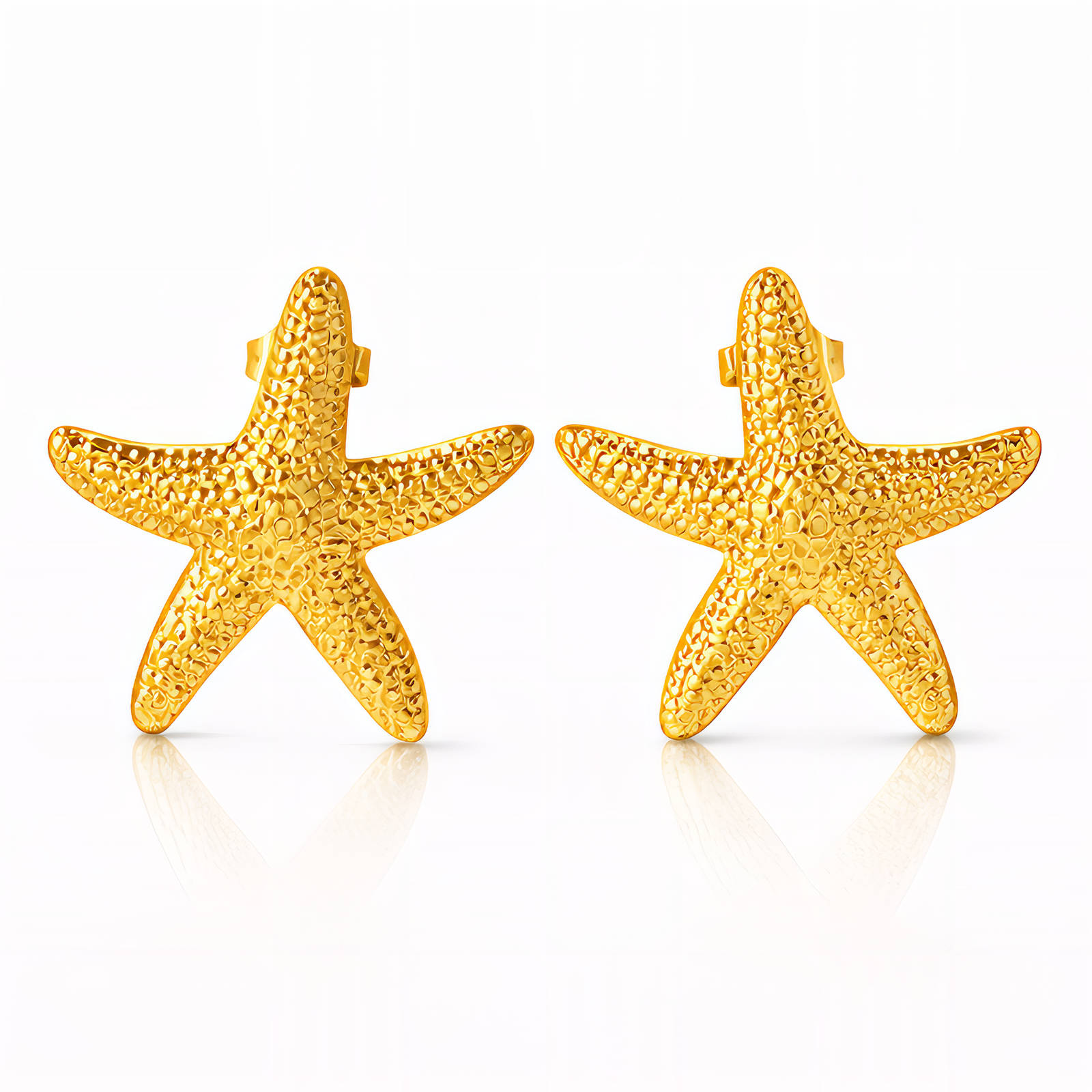 "Starfishs" Earrings, 18K Gold Plated Steel