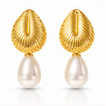 "Leafs" Earrings, 18K Gold Plated Steel