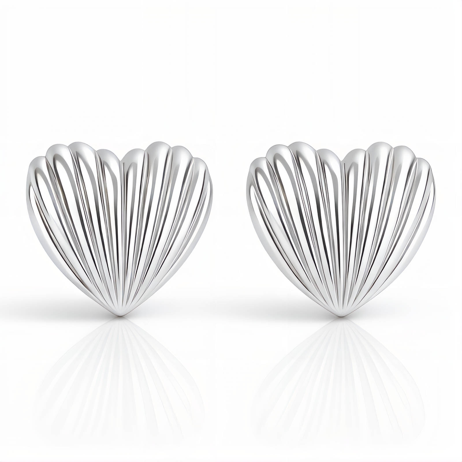 "Hearts" Earrings, Stainless Steel