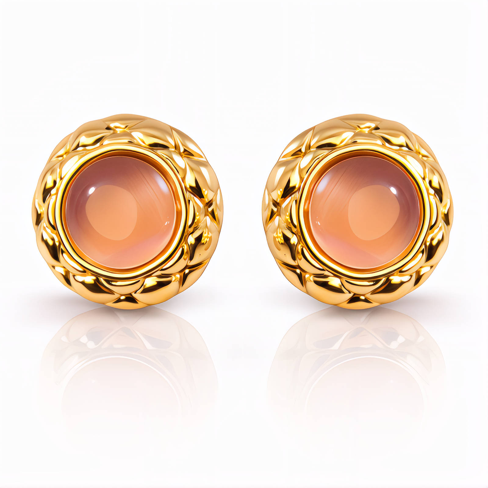 Earrings, 18K Gold Plated Steel