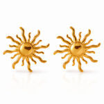 "Suns" Earrings, 18K Gold Plated Steel