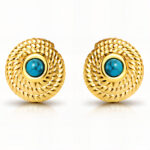 Earrings, 18K Gold Plated Steel