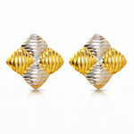 Earrings, 18K Gold Plated Steel