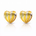 "Hearts" Earrings, 18K Gold Plated Steel
