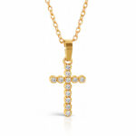 "Cross" Necklace, 18K Gold Plated Steel