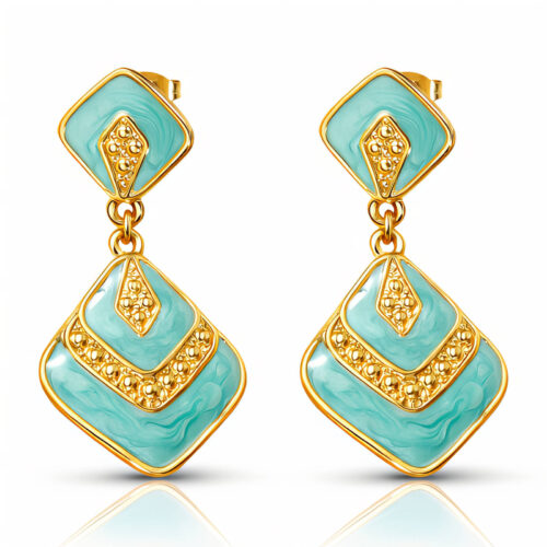Earrings, 18K Gold Plated Steel
