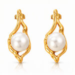 Earrings, 18K Gold Plated Steel