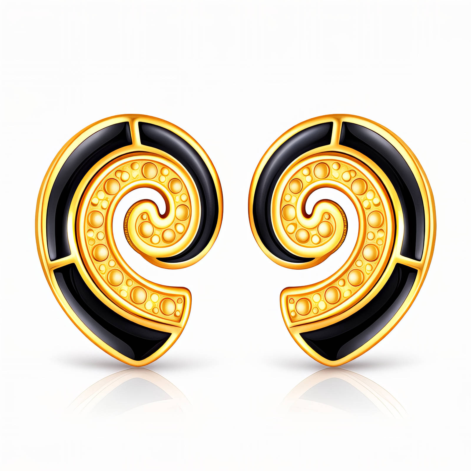 "Seashells" Earrings, 18K Gold Plated Steel