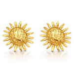 "Flowers" Earrings, 18K Gold Plated Steel