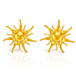 "Suns" Earrings, 18K Gold Plated Steel