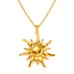 "Sun" Necklace, 18K Gold Plated Steel