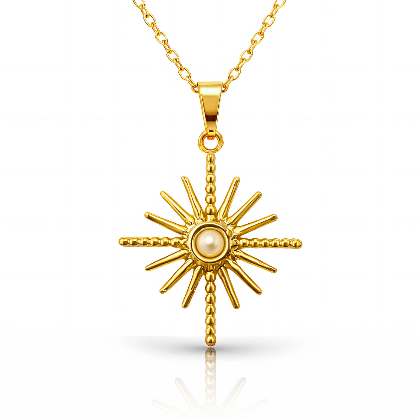 Necklace, 18K Gold Plated Steel