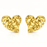 "Hearts" Earrings, 18K Gold Plated Steel