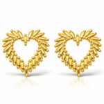 "Hearts" Earrings, 18K Gold Plated Steel