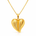 "Heart" Necklace, 18K Gold Plated Steel
