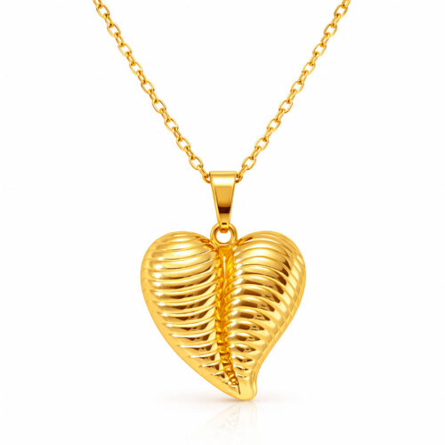 "Heart" Necklace, 18K Gold Plated Steel