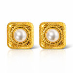 Earrings, 18K Gold Plated Steel