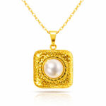 Necklace, 18K Gold Plated Steel