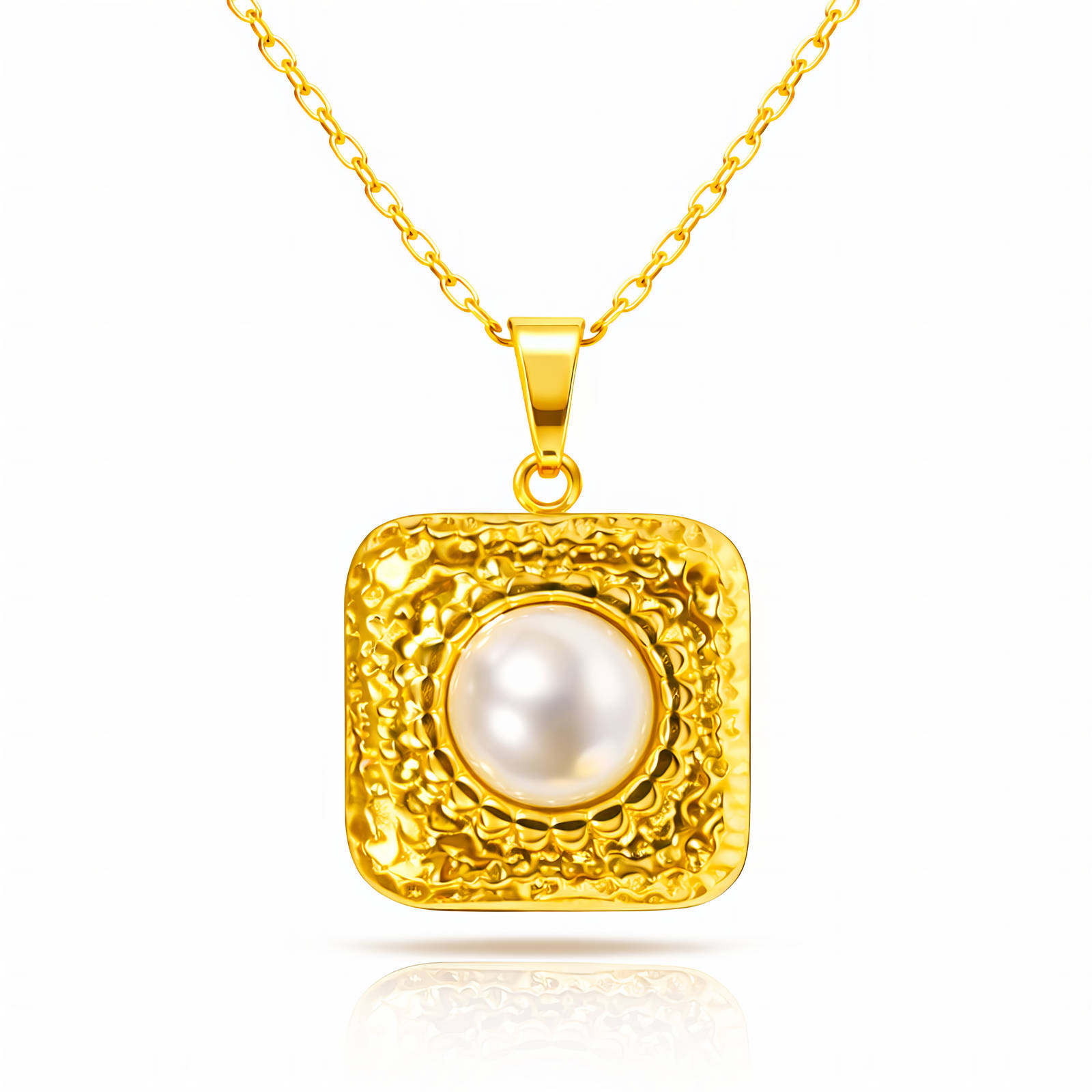 Necklace, 18K Gold Plated Steel