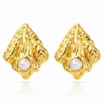 Earrings, 18K Gold Plated Steel