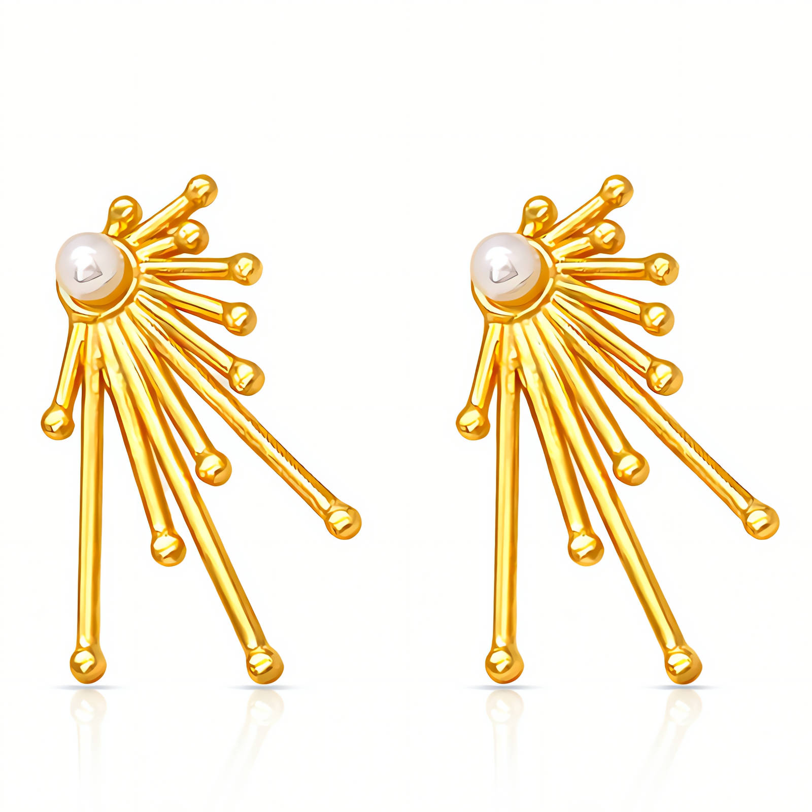 Earrings, 18K Gold Plated Steel