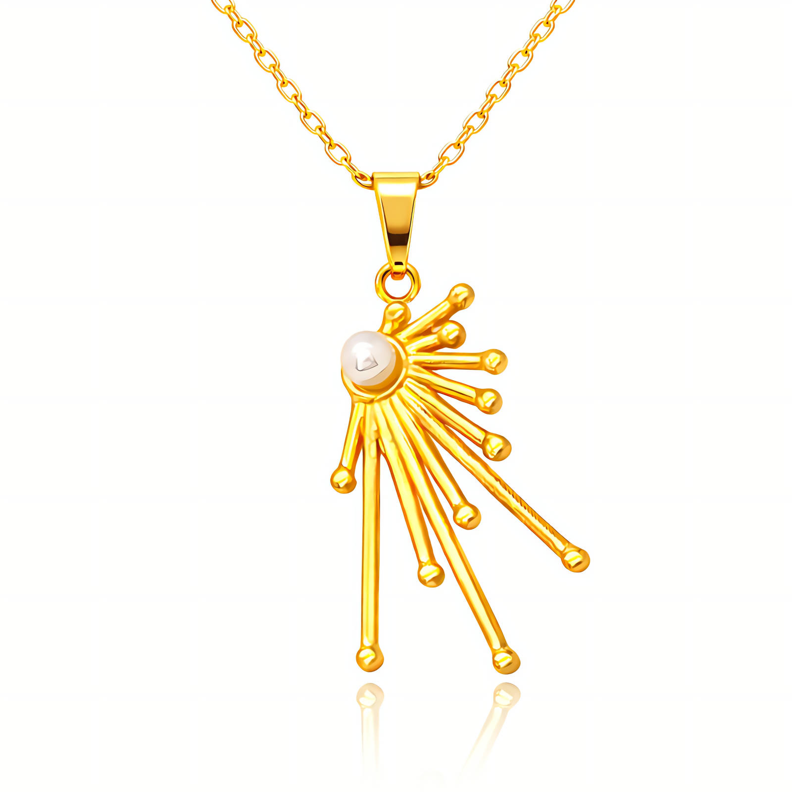 Necklace, 18K Gold Plated Steel