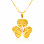 "Flower" Necklace, 18K Gold Plated Steel