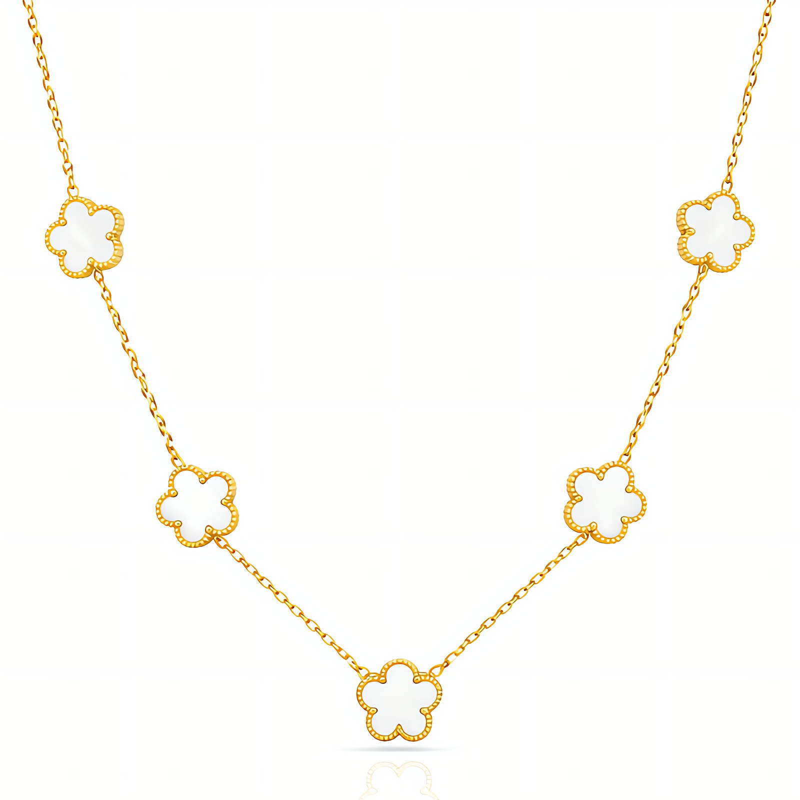 "Flower Meadow" Necklace, 18K Gold Plated Steel
