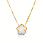 "Flower" Necklace, 18K Gold Plated Steel