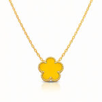 "Flower" Necklace, 18K Gold Plated Steel