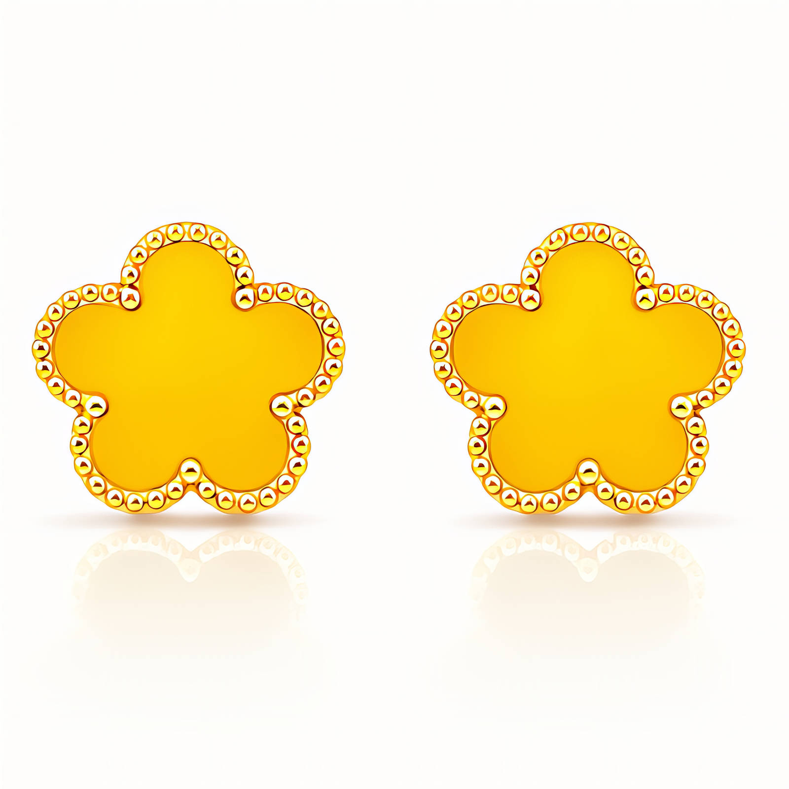 "Flowers" Earrings, 18K Gold Plated Steel