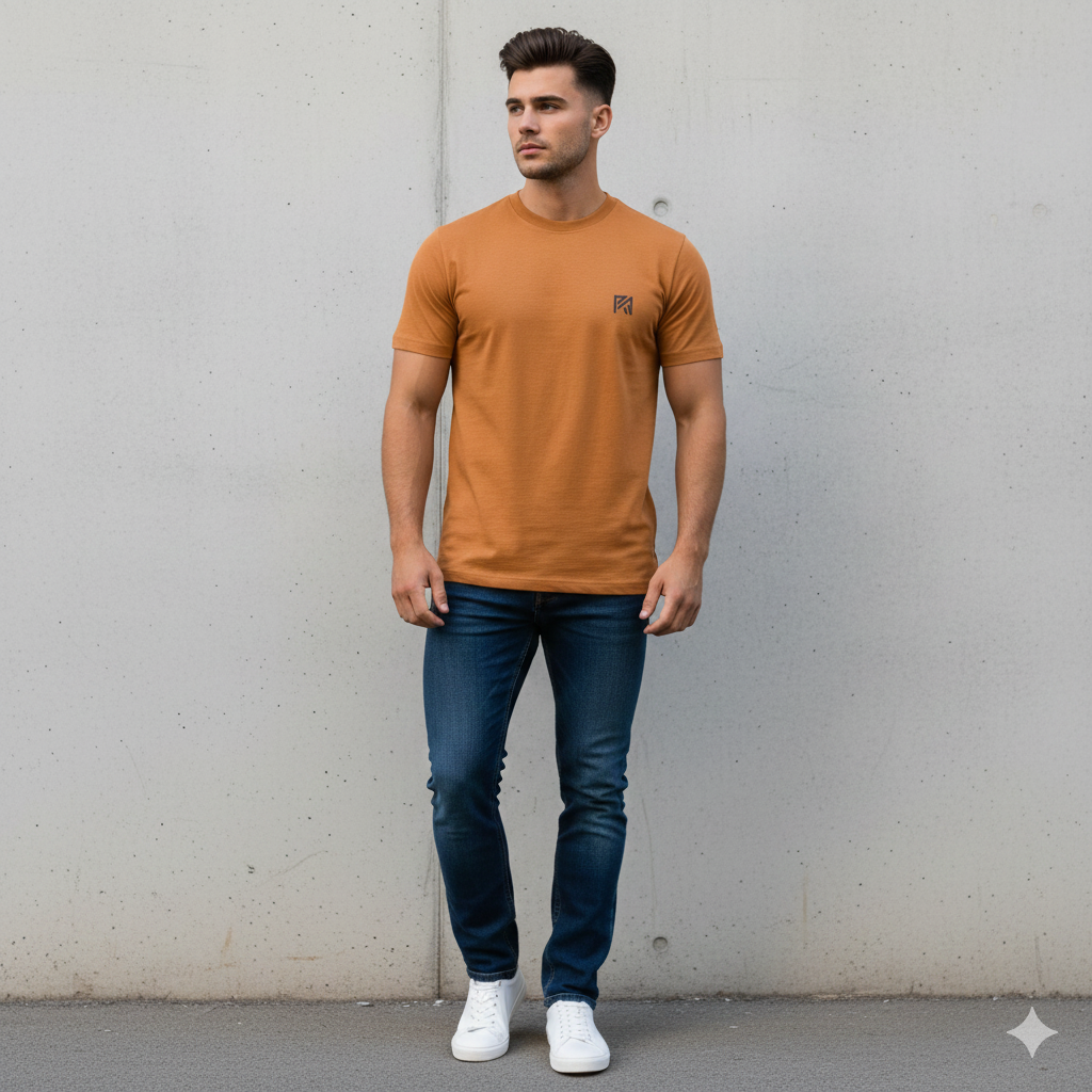 Royal Signature Series: Premium Warm Camel Crew Neck Tee