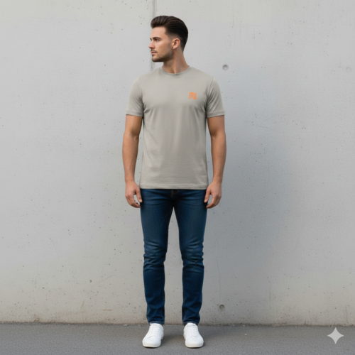 Royal Signature Series: Premium Heather Grey Crew Neck Tee